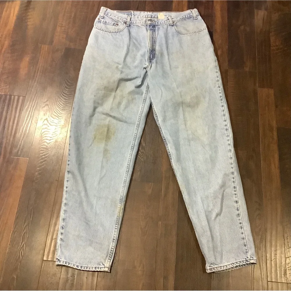 Levis 560 Loose Fit Tapered Leg Jeans Mens 38x34 Light Wash Vintage 90s Denim
